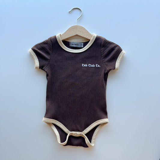 Ribbed Bodysuit - Brown