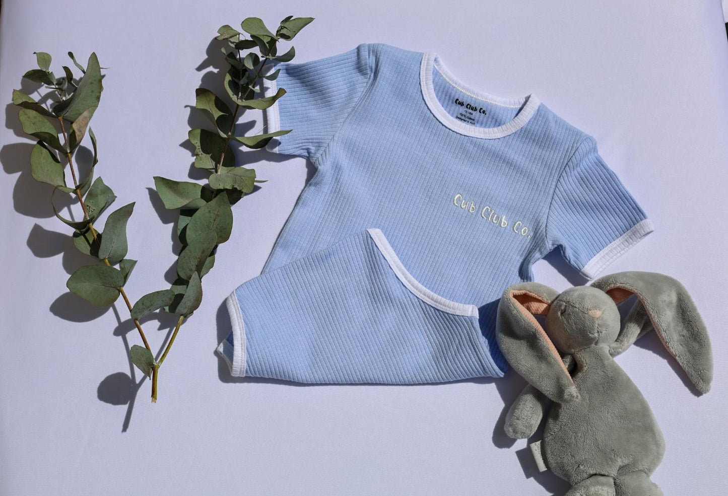 Ribbed Bodysuit- Sky Blue