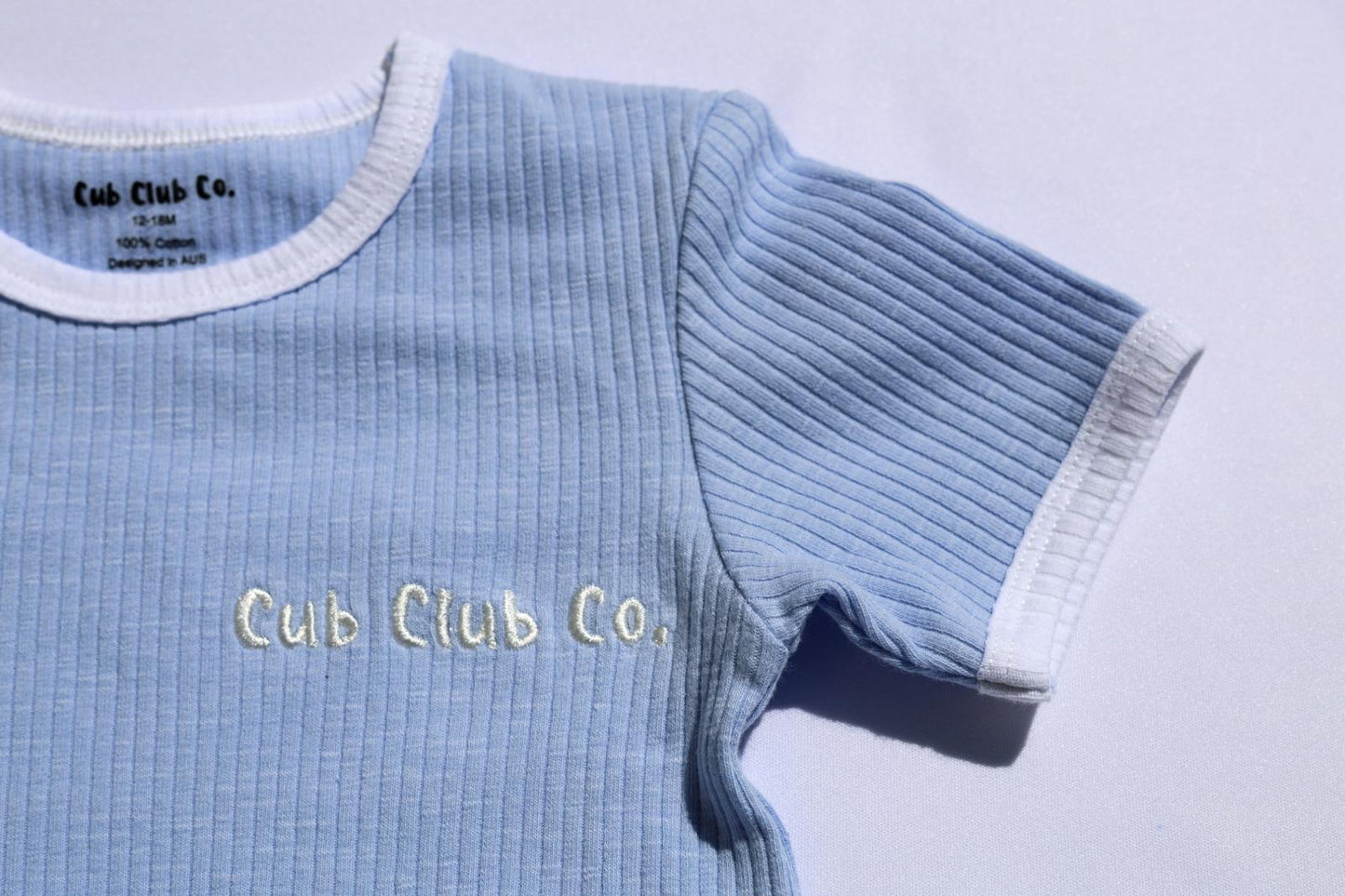 Ribbed Bodysuit- Sky Blue